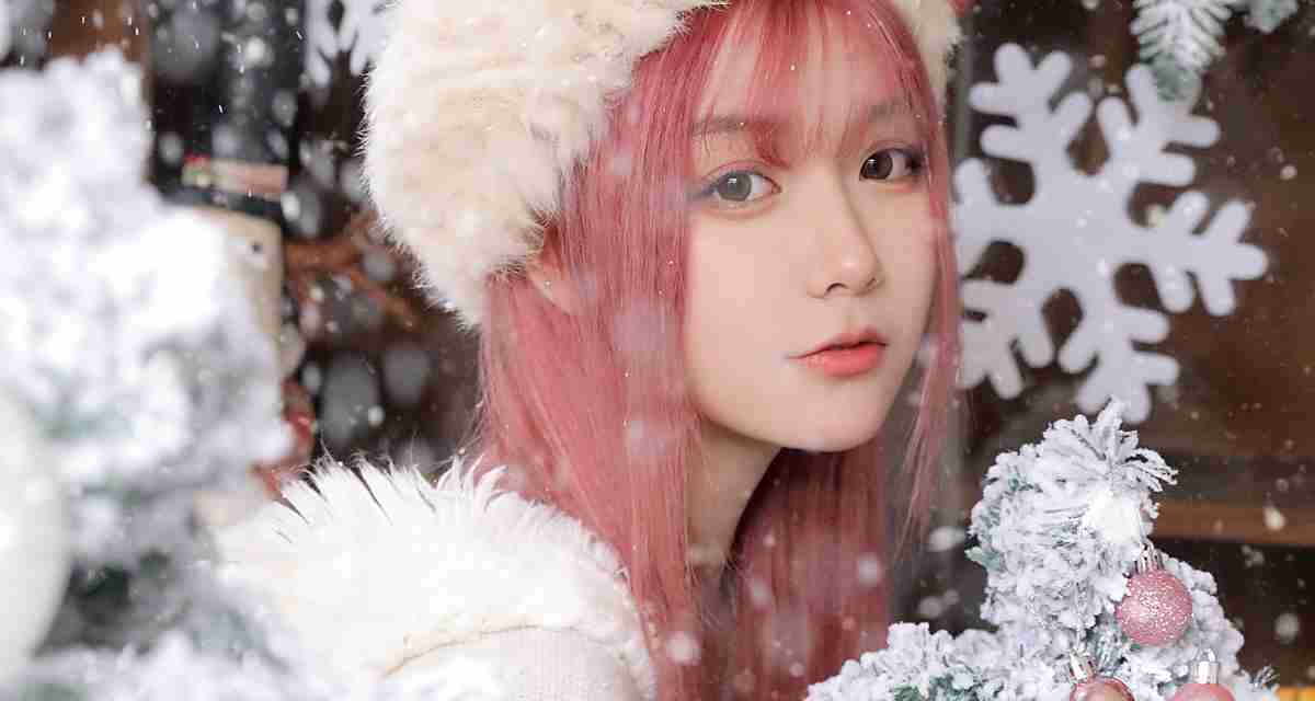 清纯 圣诞节 红头发 雪花