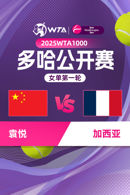 2025WTA1000多哈公开赛 女单第一轮 袁悦VS加西亚