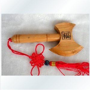 龙义 开光避邪小号宝斧桃木斧子挂件摆件木雕