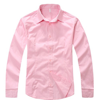 PPZ 韩版 修身 男士纯色 长袖衬衫csc004 粉红
