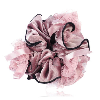 cocolove粉色布艺花边时尚发圈头花 粉色 - 发饰