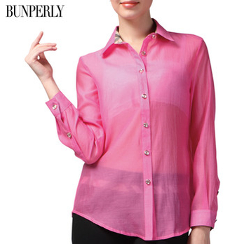 佰<em>贝莉</em>BUNPERLY<em>女装</em>透视装衬衣 黑色 M - 衬