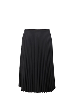 xMara麦斯玛拉黑色混合材质百褶女士半身裙,W