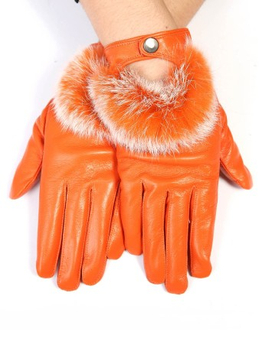 飞拉丹顿 \/ 加绒加厚女式羊皮兔毛手套 - 手套\/服