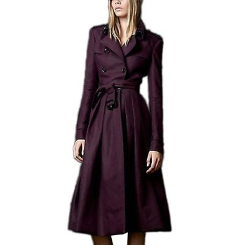 <em>Burberry</em> <em>博柏利</em> <em>女士</em>紫色翻领长袖双排扣<em>上衣</em>