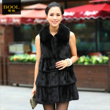 <em>芭欧</em> 2011秋冬新款韩版 中<em>长款</em>水貂 海宁整貂皮