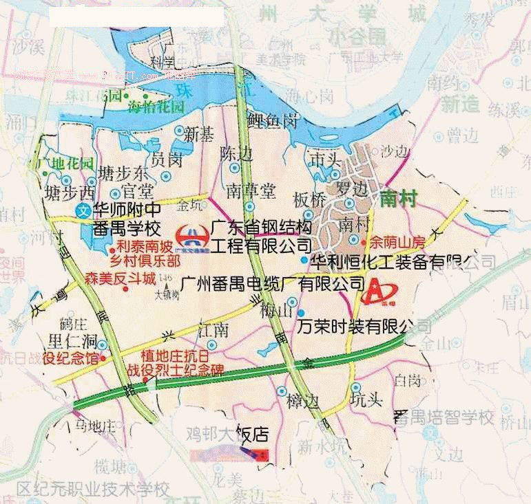 区属大石城市发展组团,以国内地图 广东地图 广州地图; 南村镇_图片