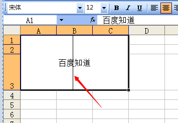 怎么在Excel里的合并单元格中间画一条竖线