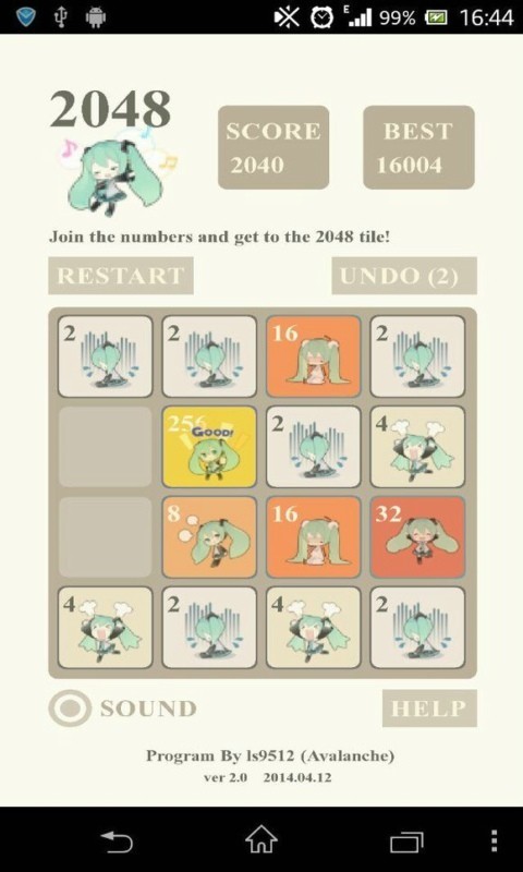 Mikuの2048截图1