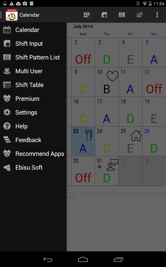 Shift Work Calendar截图5