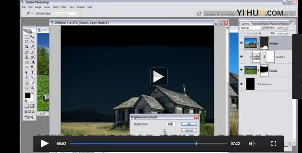 PS 、brightness+contrast为什么亮化不了遮罩