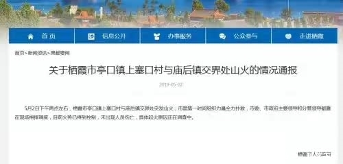 山东栖霞突发山火无人员伤亡,原因正在调查,网
