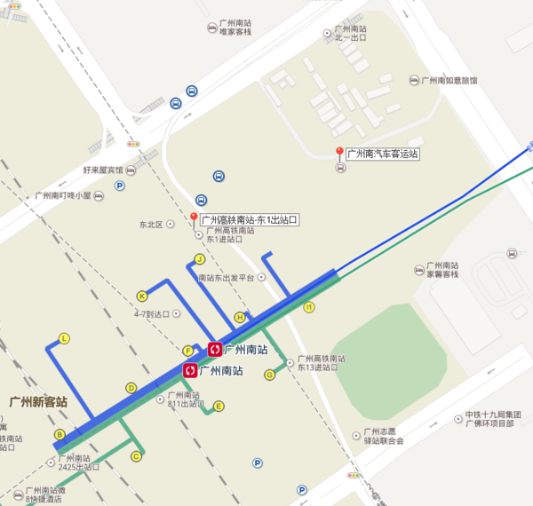 广州南站火车站跟南站汽车站在一起吗?远不远