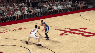 《nba2k18》节奏运球接突破投篮动图教程