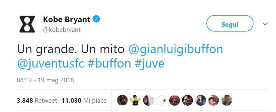 英雄惜英雄!科比推特致敬布冯 囧叔推特感恩布