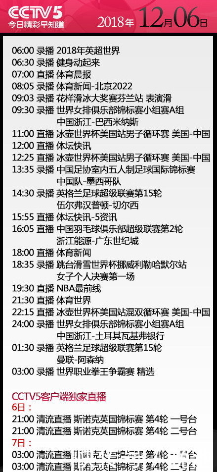 央视今日节目单 CCTV5+直播CBA广东vs上海