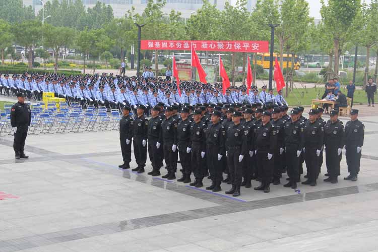 阳信县十个乡镇村警方队开展会操大比武