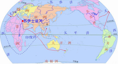 苏伊士运河缩短了哪条海上航线?