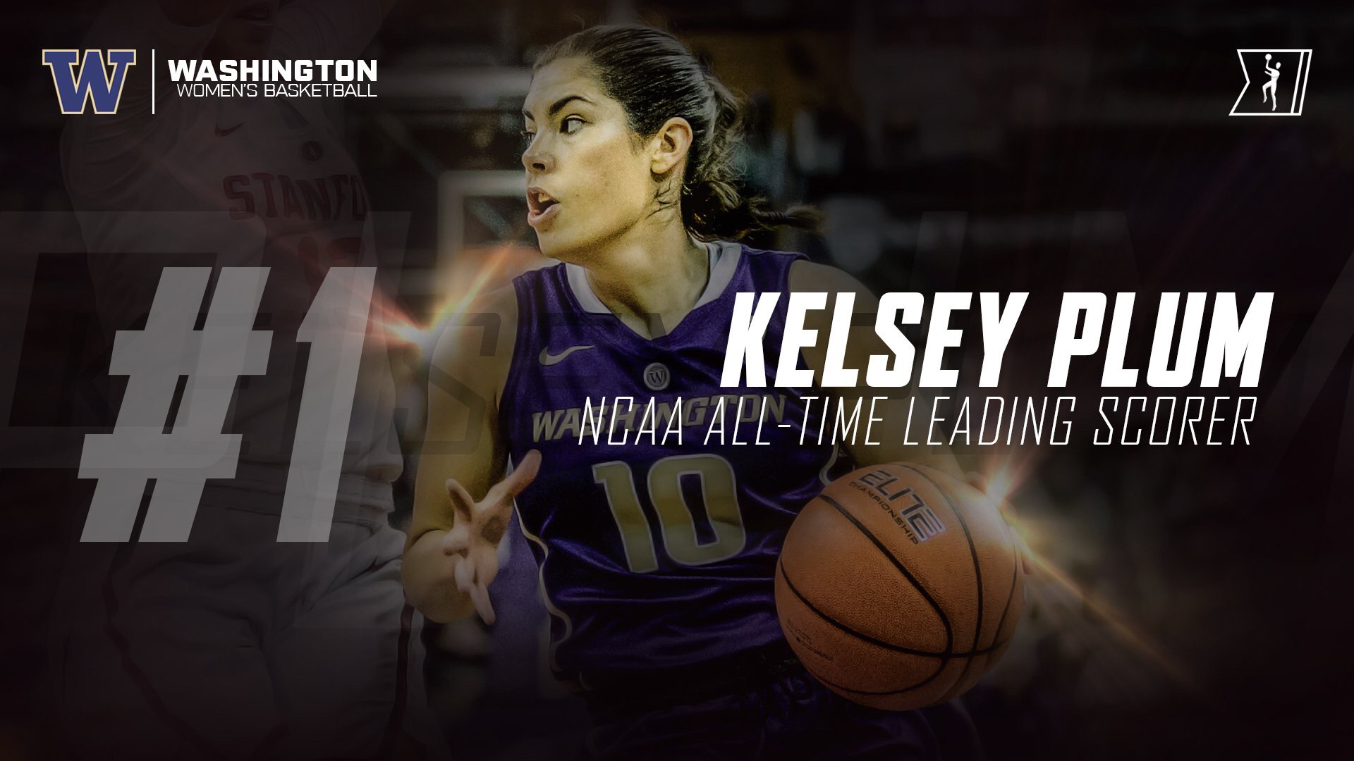 来自华盛顿大学女篮的凯尔西-普拉姆(kelsey plum)本场比赛砍下57分