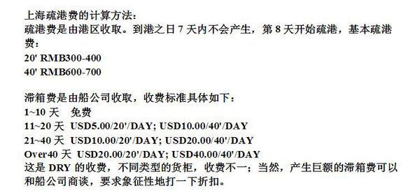 上海港区的滞箱费和堆存费是怎么算的_360问