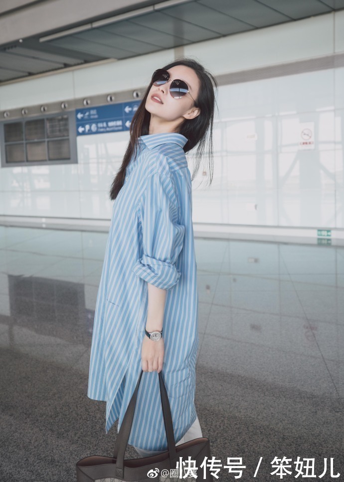 倪妮北京机场街拍来袭,这身搭配时髦又好看!网