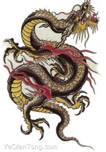 蜃头上有像鹿一样分叉的角,脖子到背上都生着红色的鬃毛,鳞片是暗土色