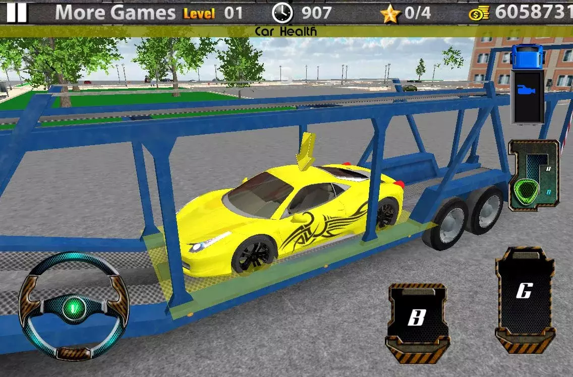 3D Car transport trailer truck截图2