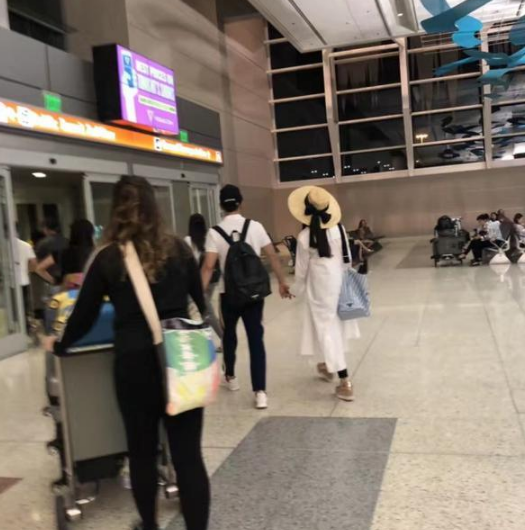 范冰冰李晨低调现身美国机场 手拉手并肩行超