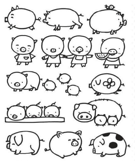 猪的简笔画怎么画?