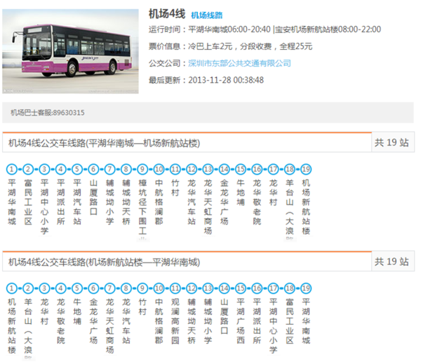 深圳机场4线公交车路线_360问答