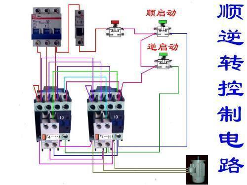 cjt1-20 交流接触器控制 电机正反转 的 接线图