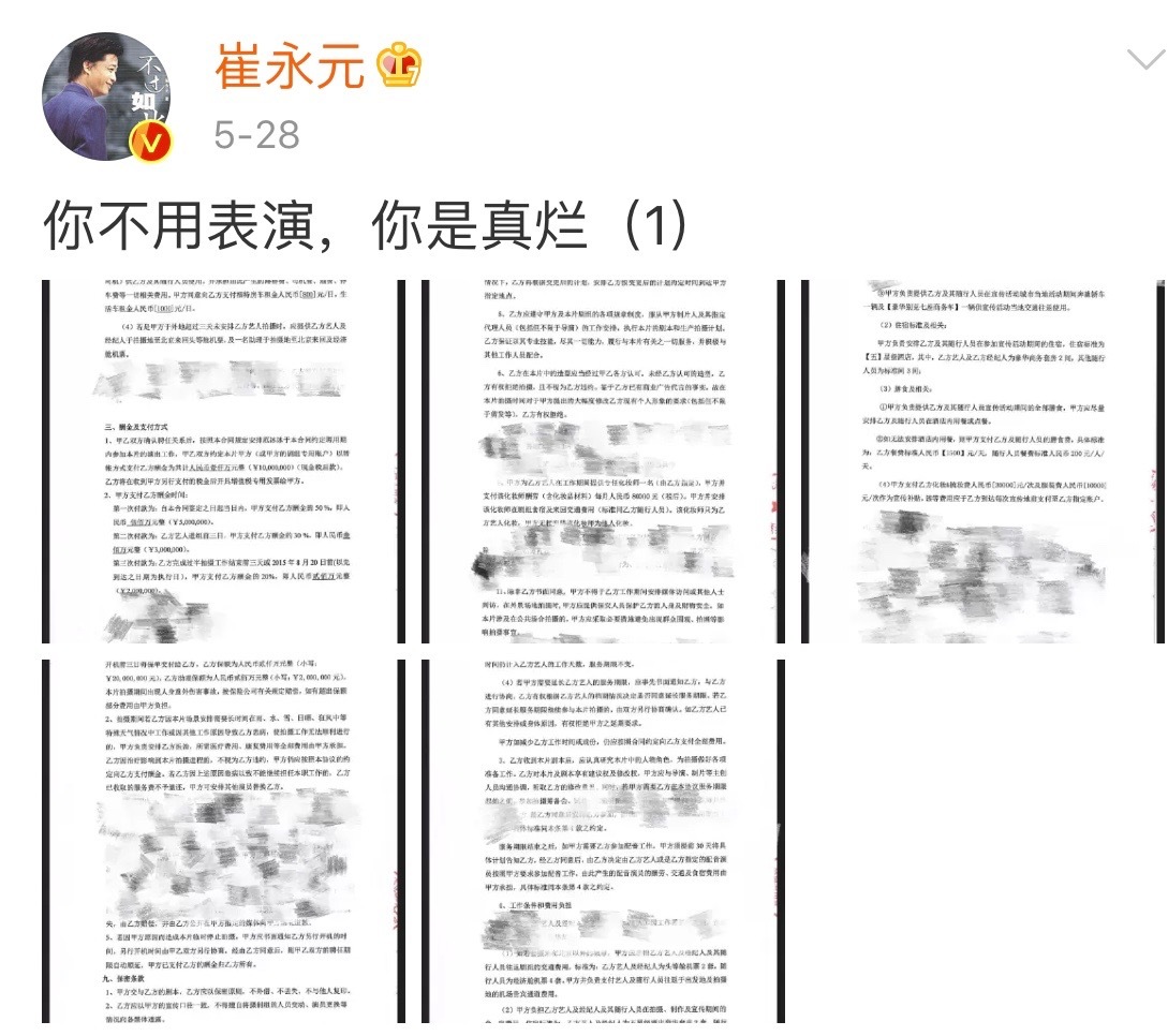 崔永元点名范冰冰, 阴阳合同背后明星缴税成