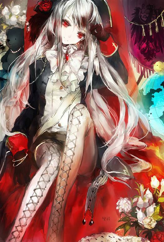 跪求冷酷的动漫<em>女孩</em>、最好是黑红色背景的!谢