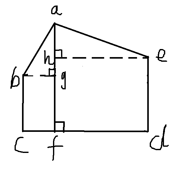 请问下面这个不规则五边形abcde怎么计算面积