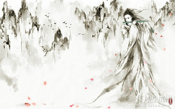 古代男子笑的手绘图图片