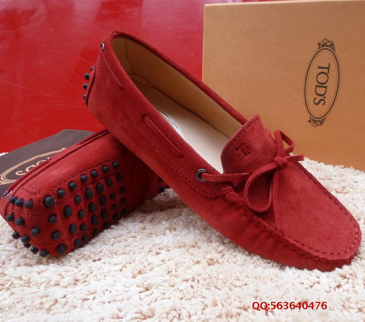 tods cbd <em>豆豆鞋 女 真皮</em>单鞋大红色豆豆鞋 女 豆