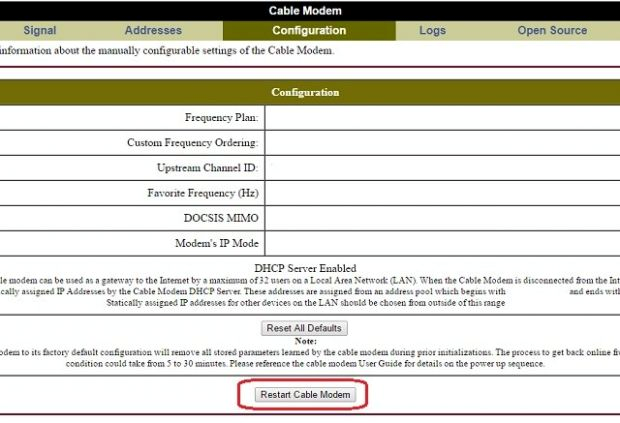 ARRIS解调器CSRF漏洞-将你的设备恢复成出厂设置