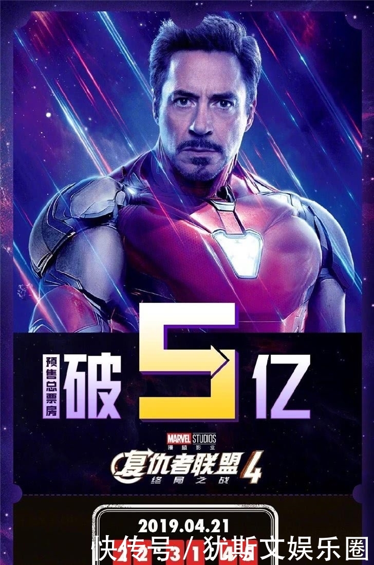 《复仇者联盟4》预售票房破5亿,首日观影人数