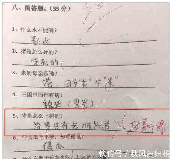 小学生逆天试卷答案,看到最后作文,老师:被你感