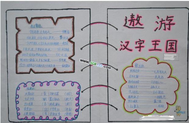 语文五年级上册第五单元活动:遨游汉字王国的手抄报