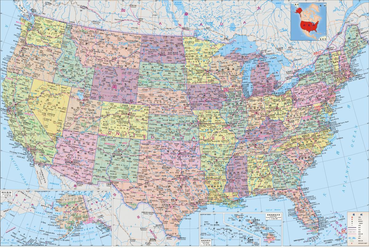 美国地图高清版_美国50个州地图高清 - 随意云
