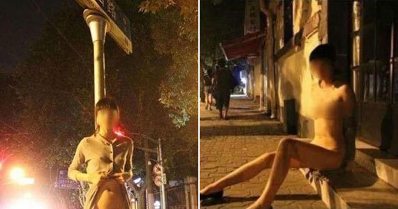 上海闹市婐拍者道歉图片