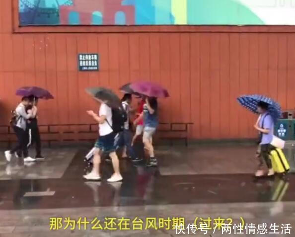 异地恋情侣吵架 女友顶着台风赶到上海道歉