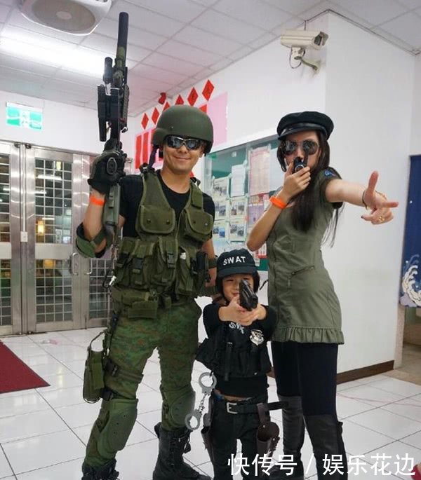 林志颖晒双胞胎幼儿园庆生照片,一家五口的全