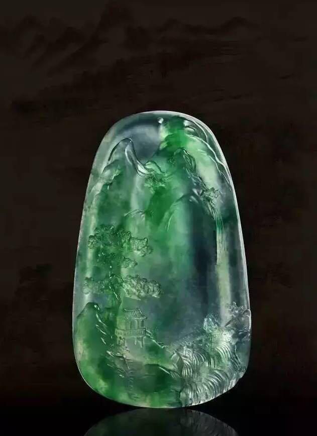 山水牌的魅力,翡翠世界里绝美的风景画