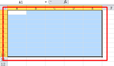 在Excel中如何给表格区域加上金色外边框线