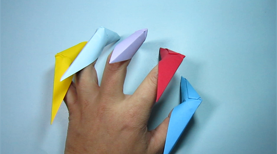 简单的手工折纸龙爪 金刚狼的爪子折纸教程