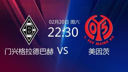 2020-2021德甲联赛第22轮 门兴格拉德巴赫VS美因茨