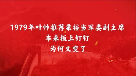 战史分析 79年叶帅推荐粟裕当军委副主席， 本来板上钉钉， 为何又变了