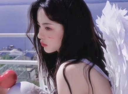 杨超越晒天使战损妆写真